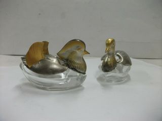 Seasoning case of the silver mandarin duck.  Japanese antique 2