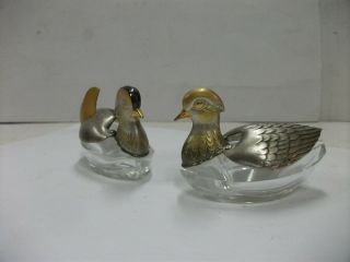 Seasoning case of the silver mandarin duck.  Japanese antique 4
