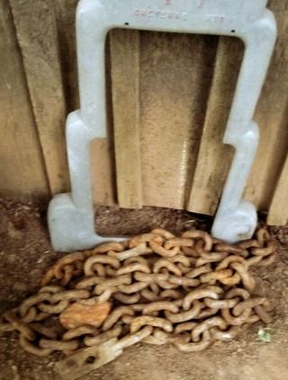 (10 Ft) Antique Rusty Huge 3 " X 1/2 " Round Link Heavy Duty Welded Tang Chain