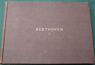 Beethoven Symphonies 1 - 5 Arr For 4 Hands On Piano - Antique Sheet Music Book