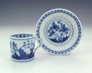 Antique Meissen Dresden Porcelain - Onion Pattern Miniature Cabinet Cup & Saucer
