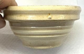 Small Miniature Antique Mochaware Bowl With White Stripes,  4 "