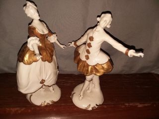 Ackermann & Fritze Dresden Two Figurines Dancing.