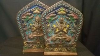 Antique Brass Buddha Bookends