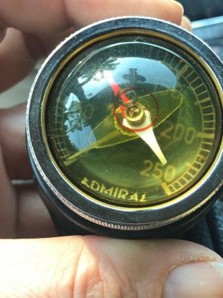 Vintage Admiral Scuba Diving Wrist Depth Gauge Compass West Germany W Box 3