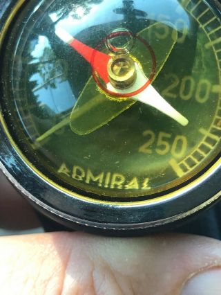 Vintage Admiral Scuba Diving Wrist Depth Gauge Compass West Germany W Box 4