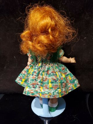 Vtg Vogue Ginny Walker Doll Wearing A No.  42 My Tiny Miss Green Print Dress 3