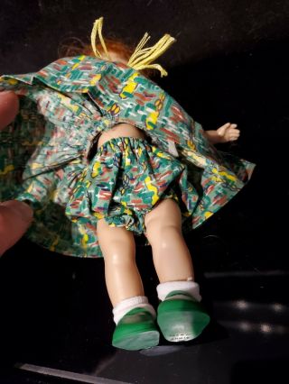 Vtg Vogue Ginny Walker Doll Wearing A No.  42 My Tiny Miss Green Print Dress 4