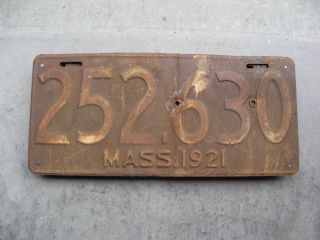 1921 21 Massachusetts Ma Mass License Plate Rustic Antique 252 630