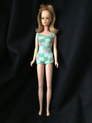 Vintage Barbie Blonde Bend - Leg Francie Doll (1965) In Suit