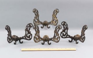 4 Antique Cast Iron Victorian Architectural Hall Tree Hanging Clothing Hooks 2