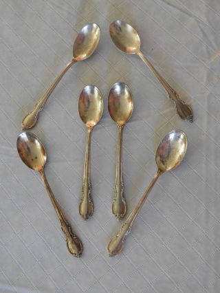 6 Reflections Demitasse Spoons 1847 Rogers Bros Silverplate Silverware Flatware