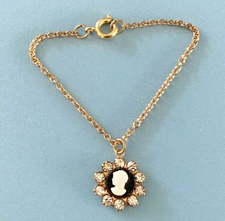Vintage Orig Madame Alexander Cissy Elise Doll Jewelry Cameo Rhinestone Necklace