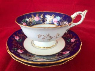 Good Antique Coalport Bone China Hand Painted Cup,  Saucer Plate.  3.