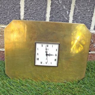 Vintage Art Deco Style Oris Brass Desk / Mantle Clock - 8 Days No Alarm