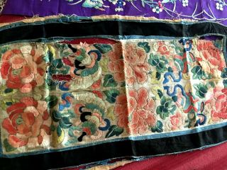 Gorgeous antique Chinese embroidery panels and child ' s Vest 5