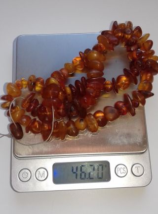 Old Baltic Amber Beads Of The Ussr Vintage,  Soviet Antiques