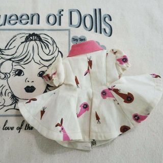 Vintage Terri Lee doll dress for Tiny Terri Lee,  Rose Pink Rabbit print dress 2