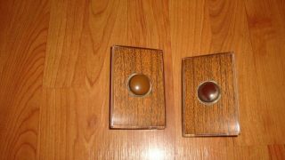 2 Vintage Honeywell Tap - Lite Wall Light Push Button Switches With Wood Plate