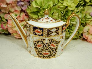 Antique Wedgwood Porcelain Teapot Imari Cobalt Gold X6061