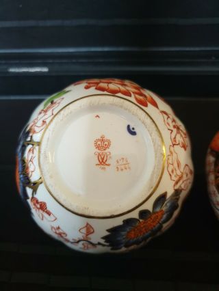 STUNNING Antique Royal Crown Derby Palette Squat Vases. 5