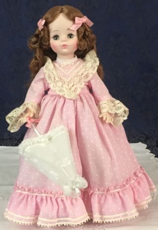Vintage 13 Madame Alexander Doll Stand Sargent Brunette Pink Dress Umbrella Do74