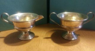 Vintage Arrowsmith Sterling Silver Weighted Sugar And Creamer Set