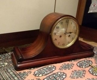 A Large Antique Napoleon Hat Shaped Mantel Clock