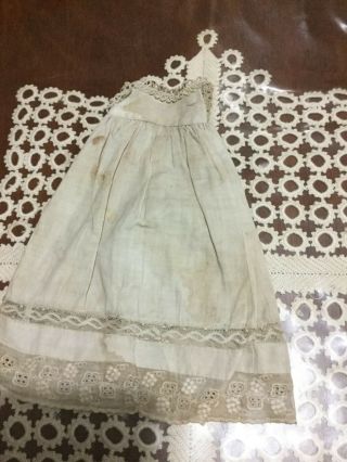 Antique Full Light Soft Cotton Slip With Lace Trim For Dolls Ca 1900 S No 11