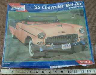 1/25 Vintage 1995 Monogram Model Car Kit 1955 Chevy Bel Air Convertible Skill 3