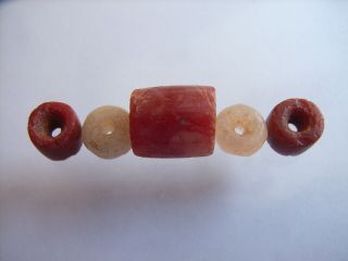 5 Ancient Roman Agate,  Quartz,  Red Jasper Beads Romans Very Rare Top