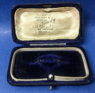 Antique Pin Brooch Jewellery Box,  Empty,  Blue Velvet,  W.  Barnsby Goldsmith