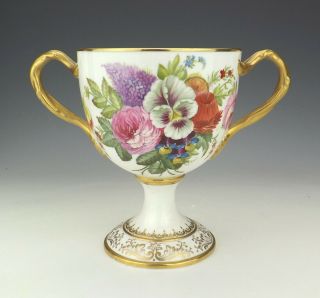 Antique Cauldon Porcelain - Hand Painted - Flower Decorated Vase - 19th Century