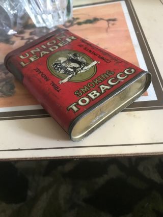 Antique Vintage Union Leader Smoking Tobacco Metal Tobacco Tin Trial Package 4