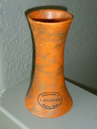 Rare Antique Medalta Potteries Advertising Vase - L.  Boughen - Glidden,  Sask.