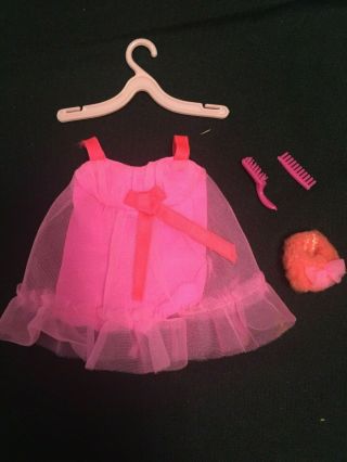 Vintage 1971 - 72 Barbie Baby Doll Pinks " 3403 Nightie One Slipper 3 Day