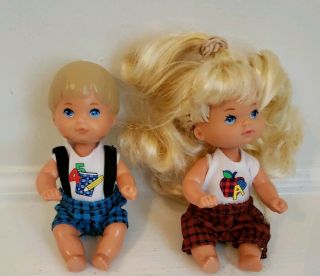 Vtg Vintage 1976 Mattel Heart Family Toddler Twin Babies Baby Dolls Boy & Girl