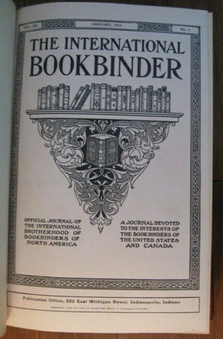 1911 - 12 Leather Bound International Bookbinder Trade Magazines Bookbinding Craft 6