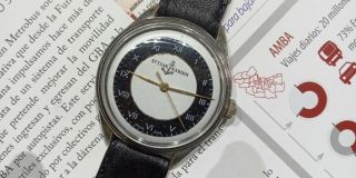 1950s Antique Mens Ulysse Nardin 25 Jewel Swiss Wristwatch Watch 2 Tone Dial Aut