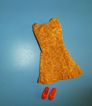 Vintage Barbie Clothes - Mod Era Barbie Pak Sun Shiner Dress Variation - Htf