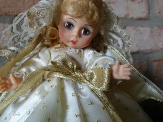 Vintage Madame Alexander Doll Holiday Trimmings Tree Topper Christmas Angel Gold 2