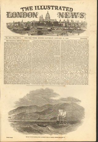 01 - 0149 1/13/1849 Antique Print (california) - Bay Of San Francisco