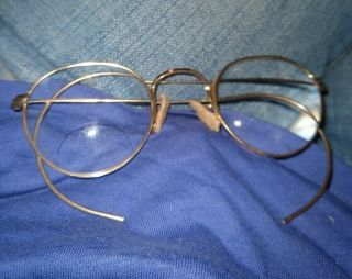 Antique B&l Bausch & Lomb Ful - Vue 12k Gf Yellow Gold Wire Eyeglasses