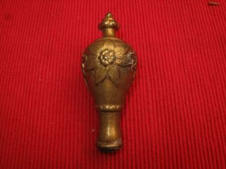 Large Antique Brass Lamp Finial Floral 1/2 Pound 3 3/4 " Tall Vtg