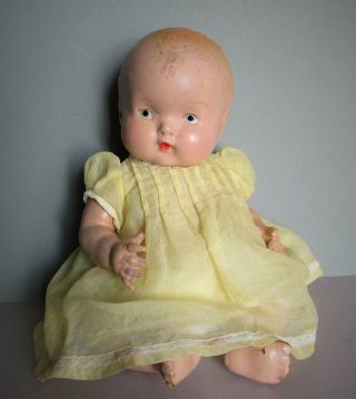 Very Sweet Antique Vintage Baby Toddler Girl Doll 11 " Composition 1920 - 1930s