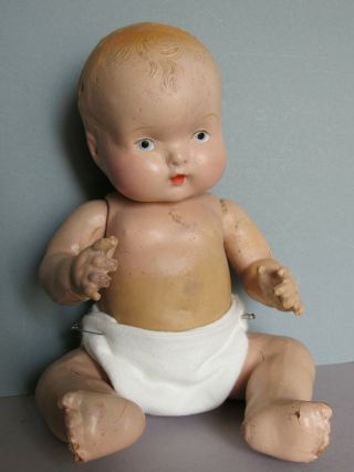 Very Sweet Antique Vintage Baby Toddler Girl Doll 11 
