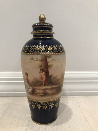 Royal Vienna Hand Painted Porcelain Painted Antique Vase