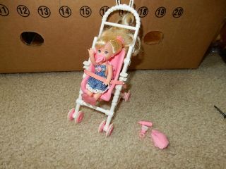 Vintage Barbie Strollin’ Fun Kelly Doll With Stroller