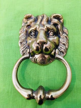 Peerage Brass Lion’s Head Door Knocker No Hardware Made In England