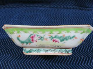 Late 19th C.  Chinese Famille Rose Porcelain Footed Dish